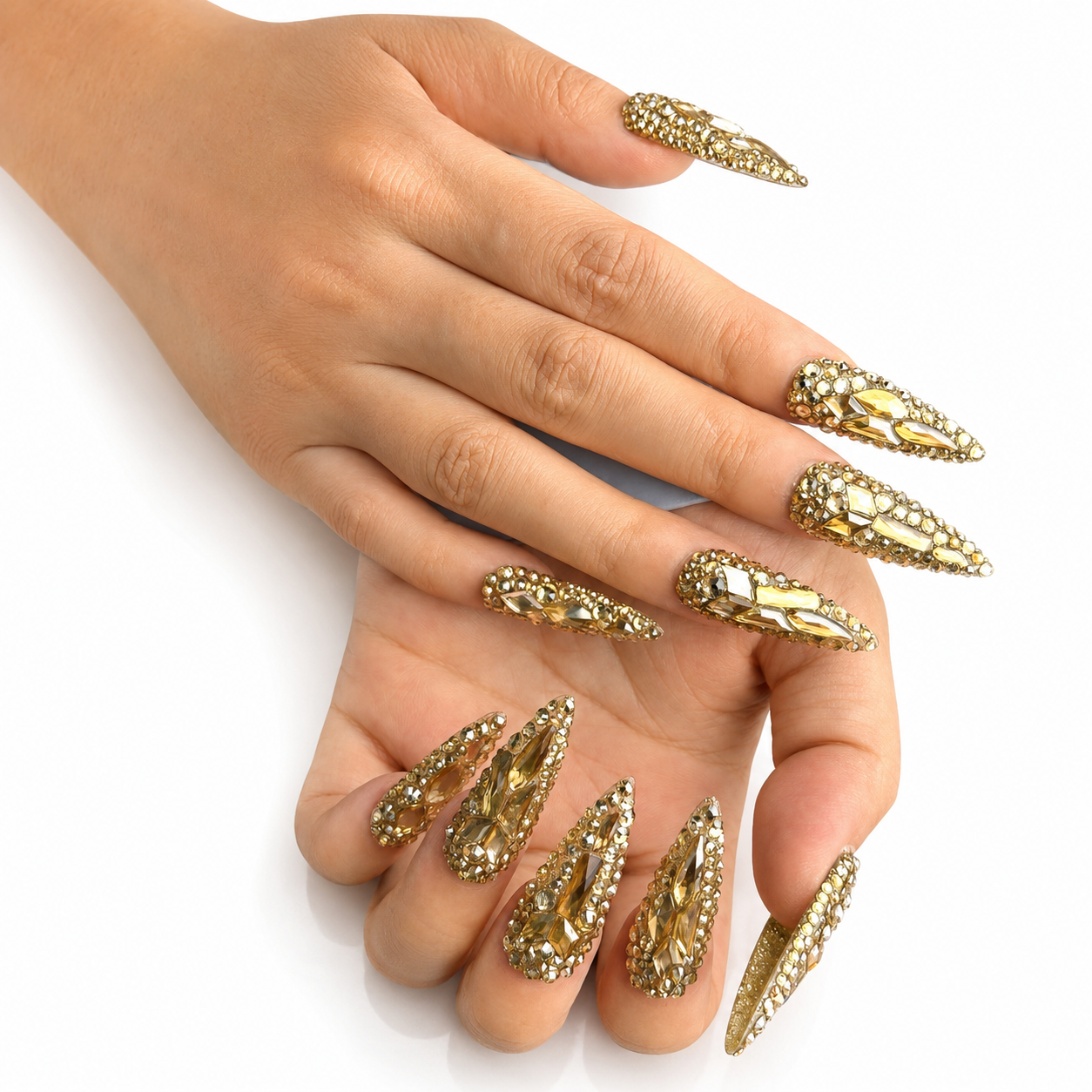 Eiffel Tower At Night Golden Nails