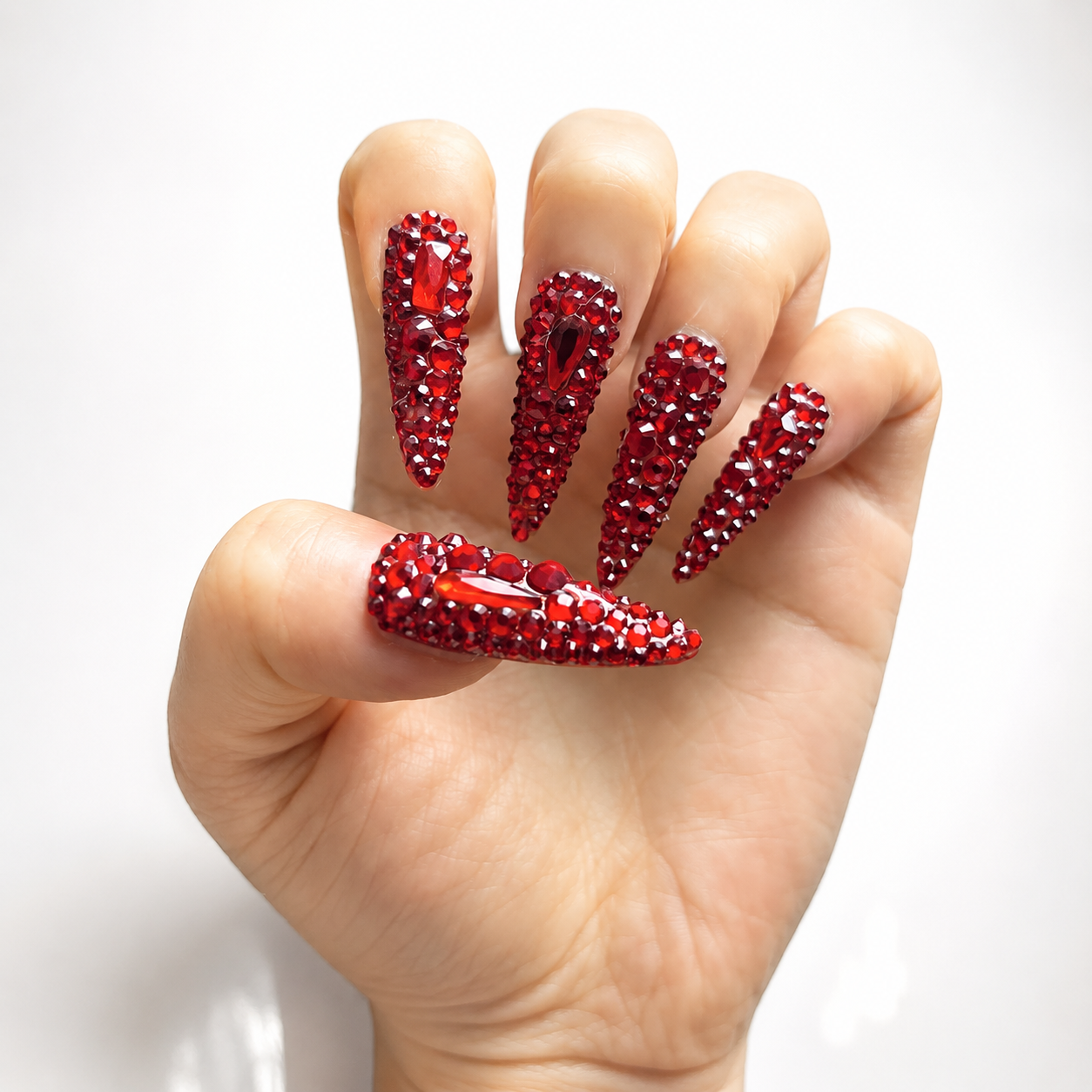 RedMeWine stiletto Nails