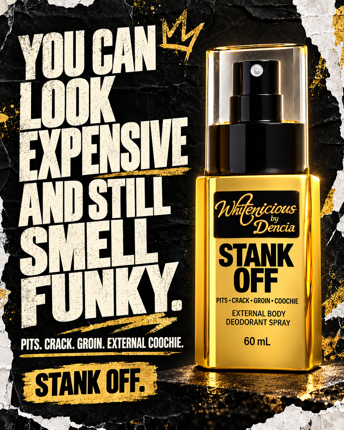 STANK OFF
Fragrance-Free External Body Deodorant Spray | 60 mL
