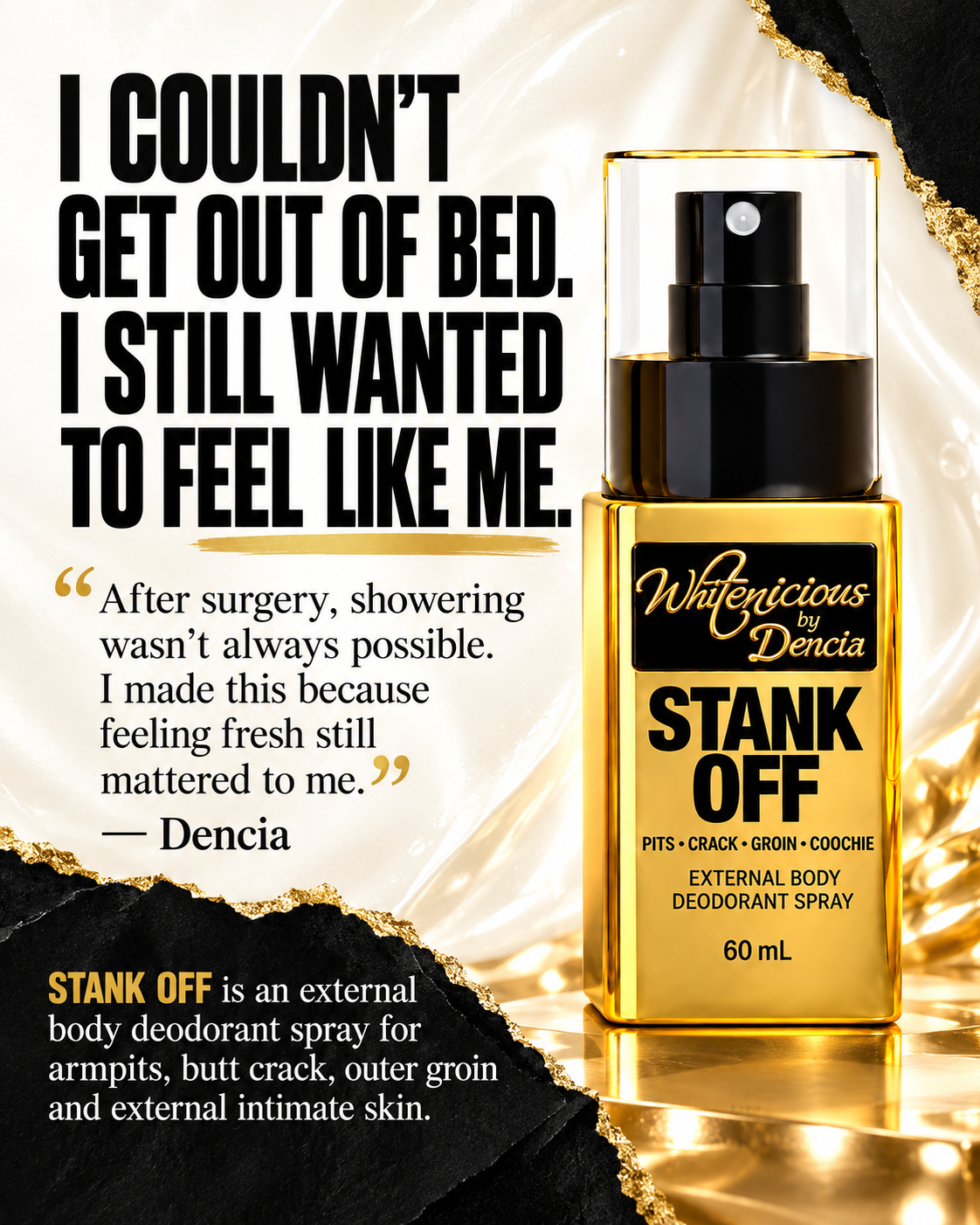 STANK OFF
Fragrance-Free External Body Deodorant Spray | 60 mL